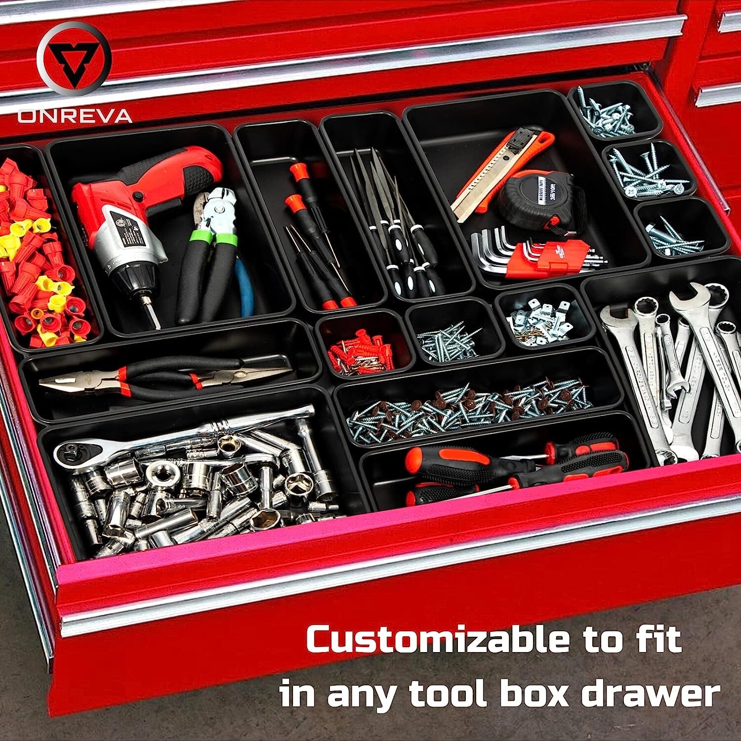Tool Box Organizer Tray Dividers Set, Toolbox Organizer and Storage Garage 45pcs