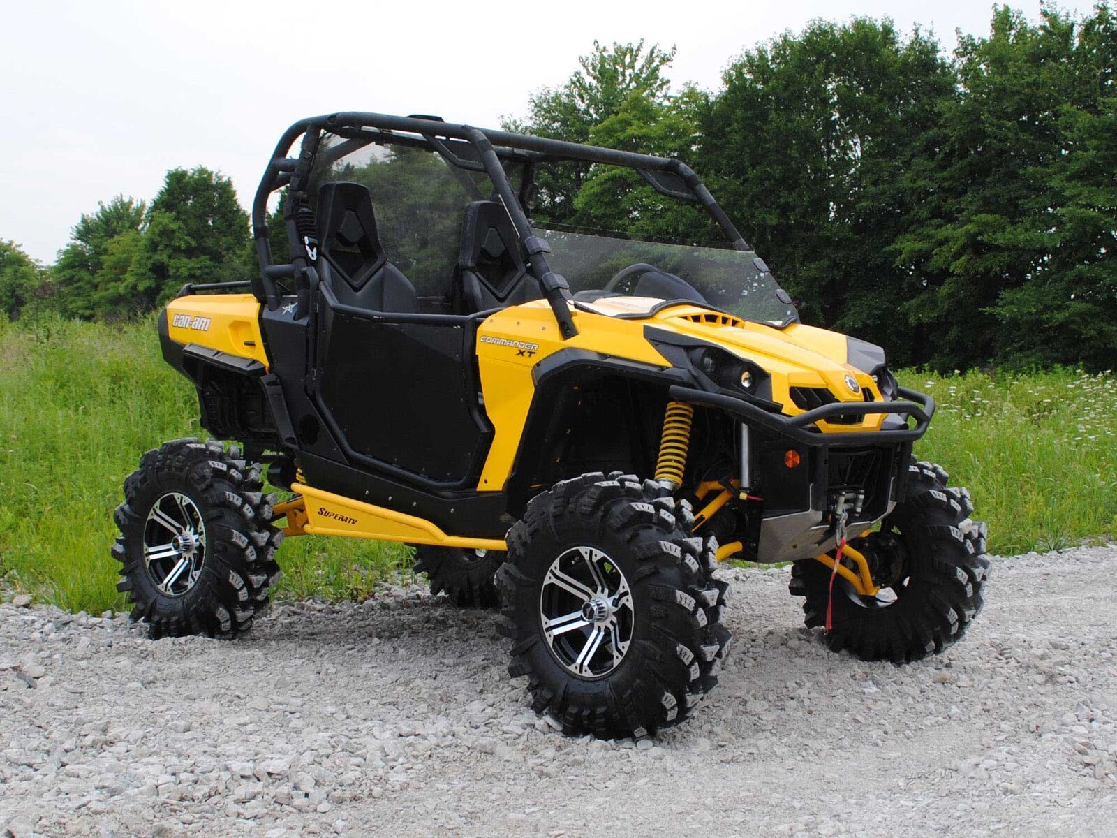 SuperATV Scratch Resistant Half Windshield for Can-Am Commander 800 / 1000 / Max