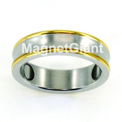 Two tone Stainless Steel Magnetic Ring (size 6, 7, 8, 9, 10, 11, 12 )