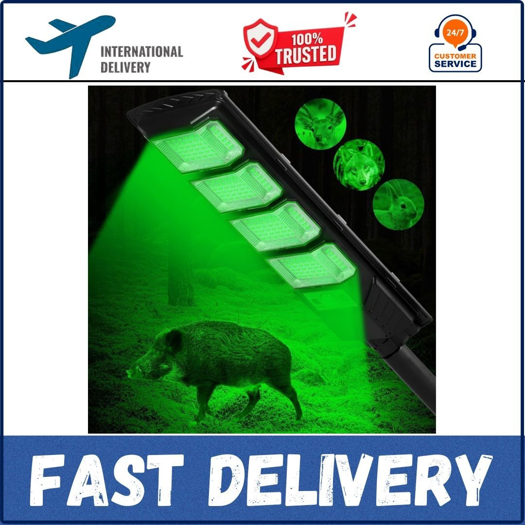 Hog Lights for Night Hunting, 12000LM Solar Green Hunting Light with Remote, Mot