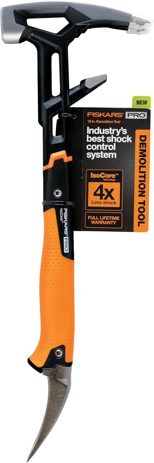 Wrecking Bar IsoCore Shock Absorbing 18 Inch Crowbar Board Bender Straightener