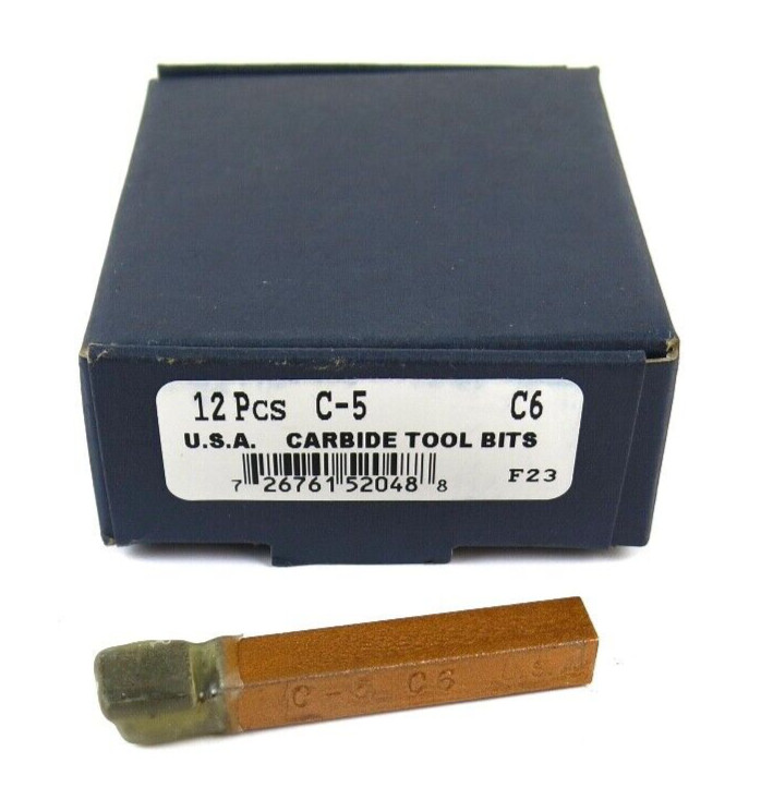 12pcs ACT C-5 C6 Grade Carbide Brazed Lathe Tool Bits Square Nose 5/16" Shank