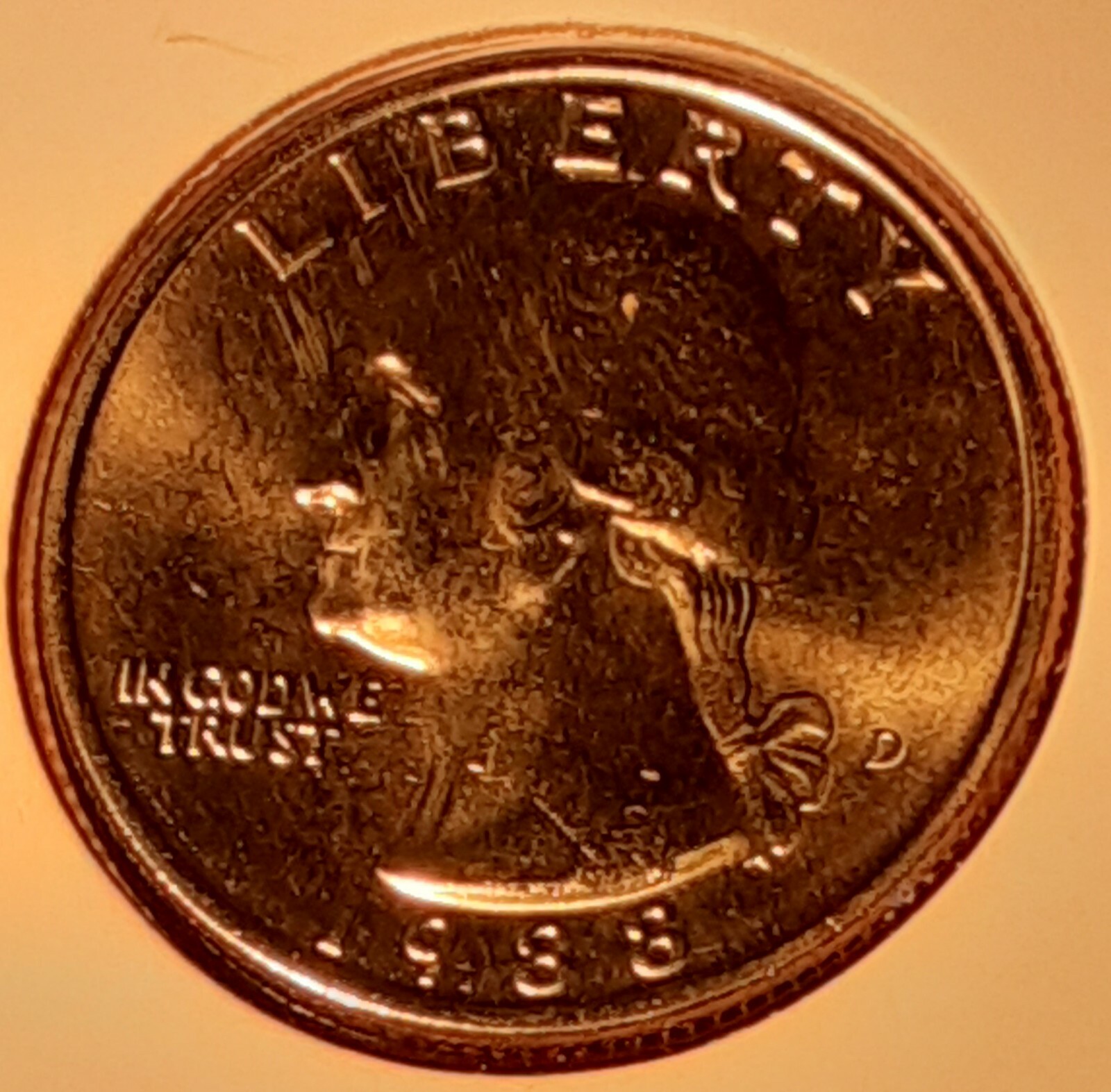 1988 Washington D Quarter - BU - Uncirculated