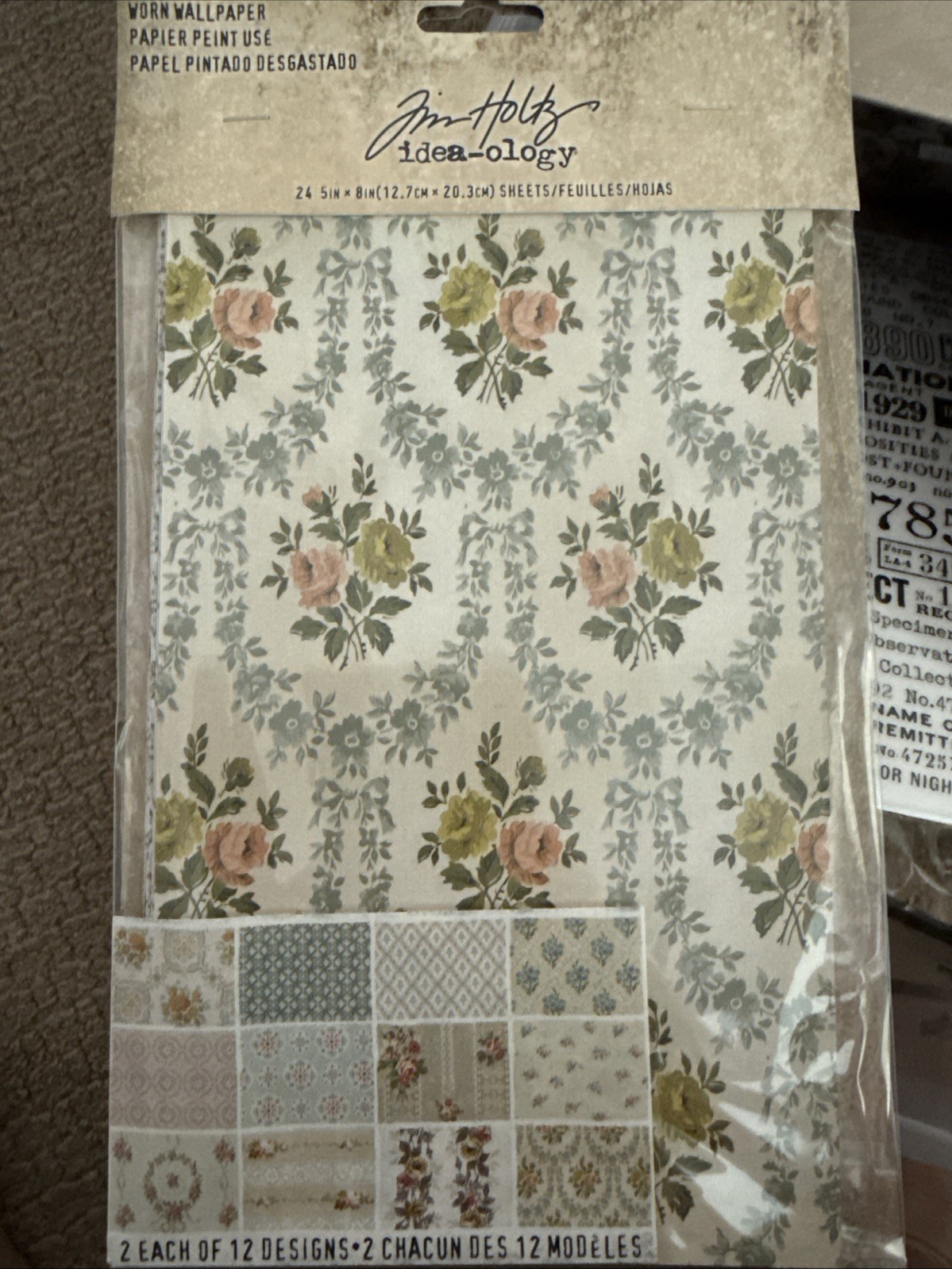 Idea-Ology Worn Wallpaper 5"X8" 24/Pkg-