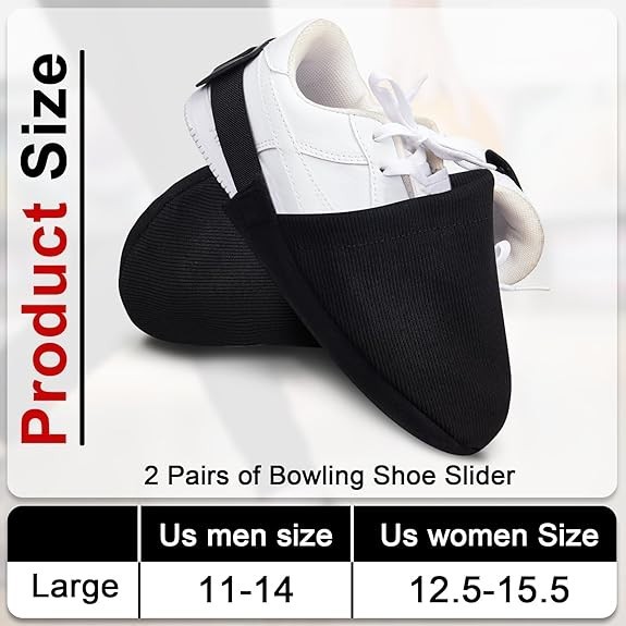 Bowling Shoe Slide, 4 Pack/ 2 Pair Adjustable Sole Large, Purple