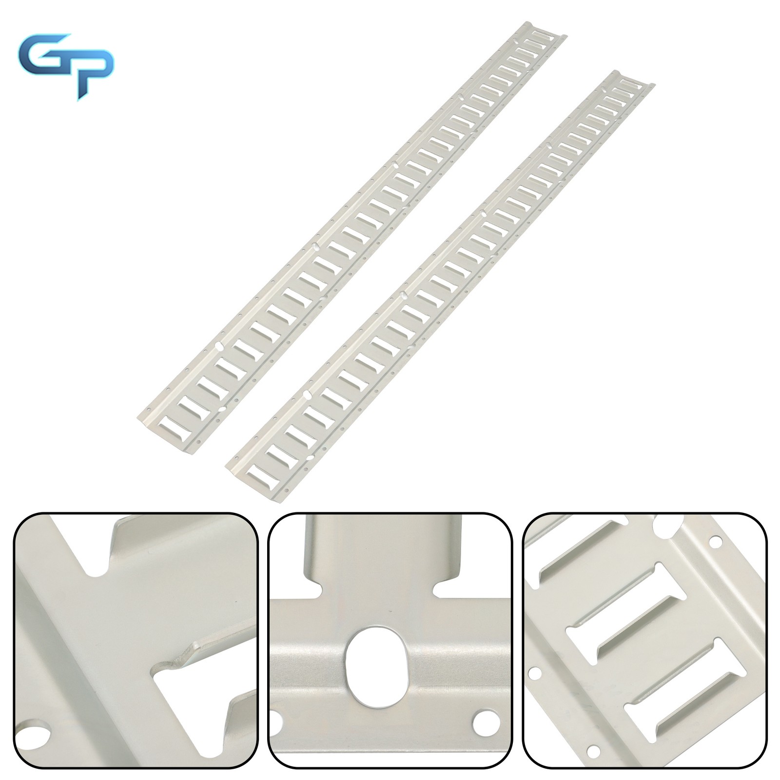 2PC 5' E-Track Tie-Down Rail For Truck Trailer Cargo Van Utility