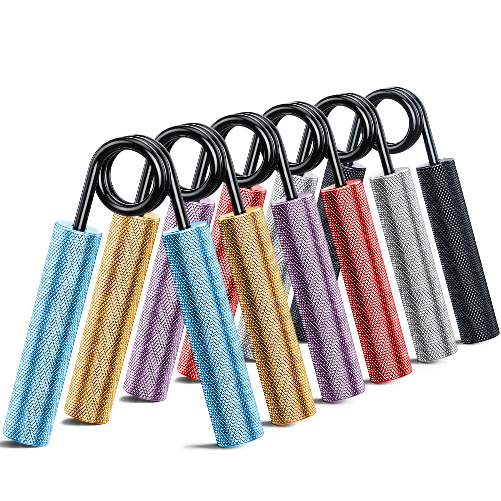 Grip Strength Trainer 6 Pack Metal Hand Gripper Forearm Exerciser Muscle Buildin