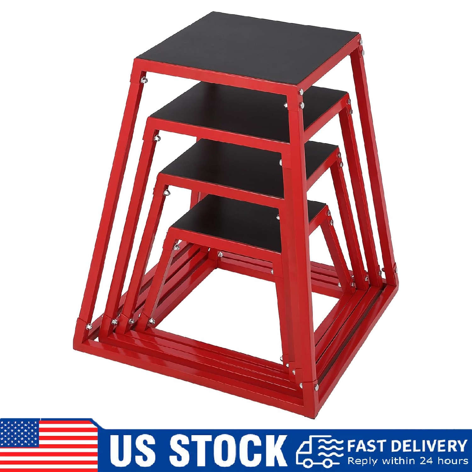 Plyometric Jump Box Set ,Fitness Exercise Steel Jump Plyo Box Training Home Gym