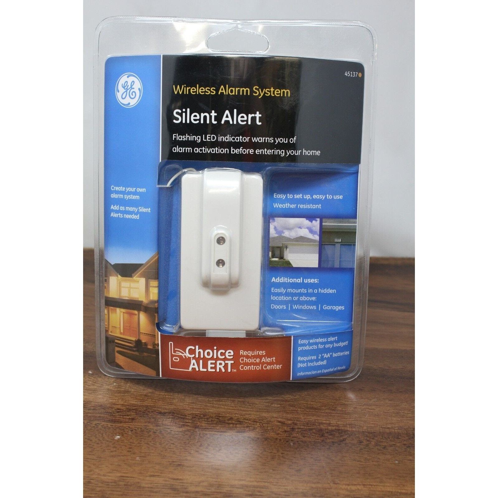 GE SILENT ALERT Wireless Alarm System Flashing LED General Electric Choice 45137