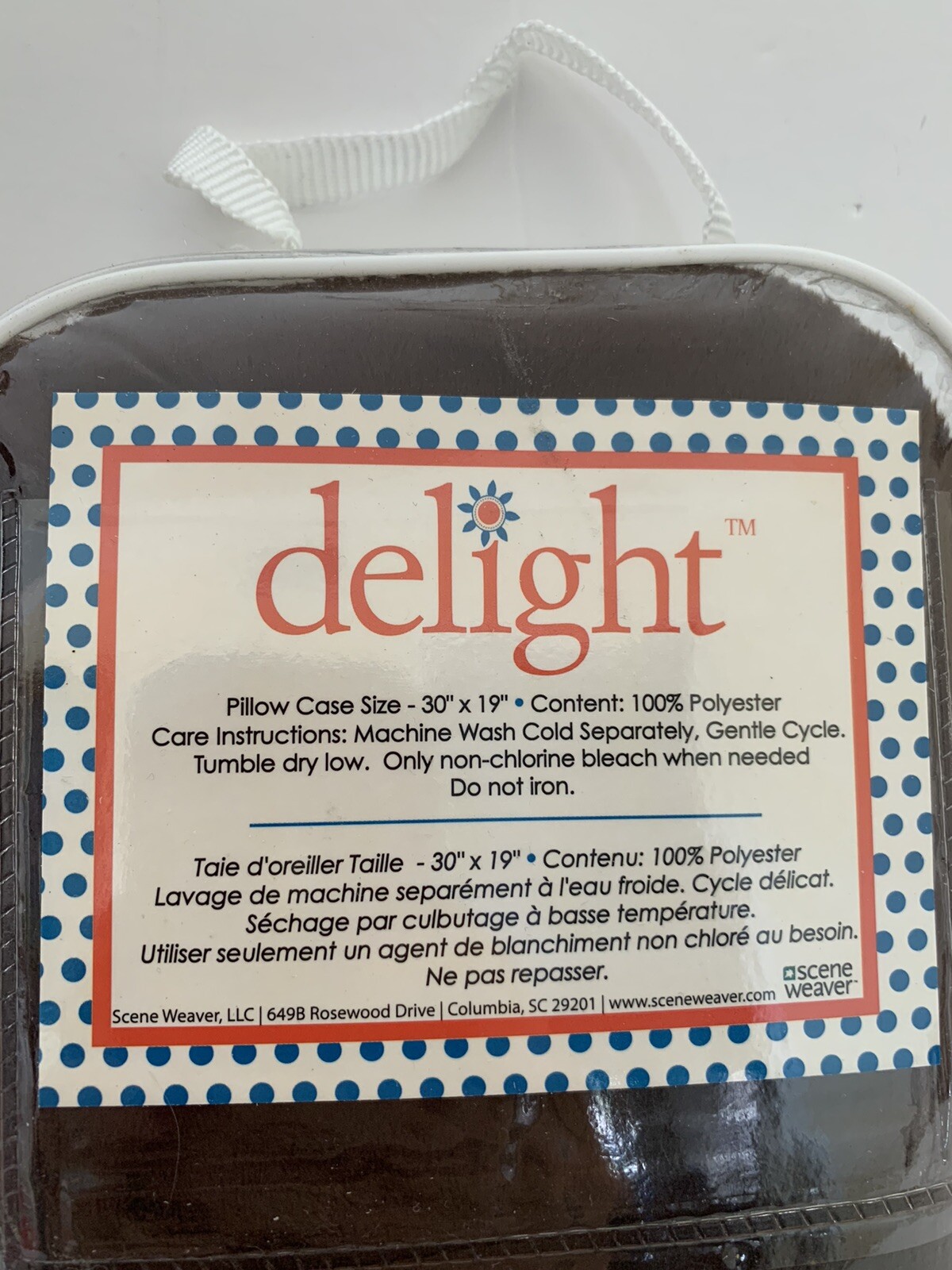 Delight 30" x 19" 100% Polyester Brown Pillowcase