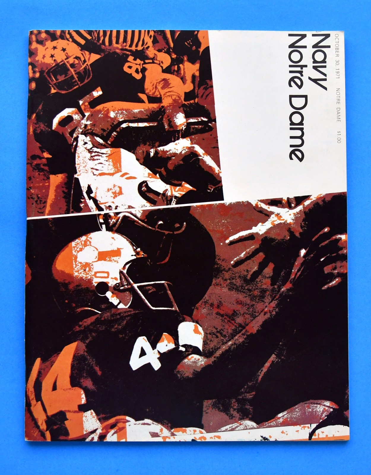 1971 Notre Dame Fighting Irish Football Program vs NAVY Midshipman.