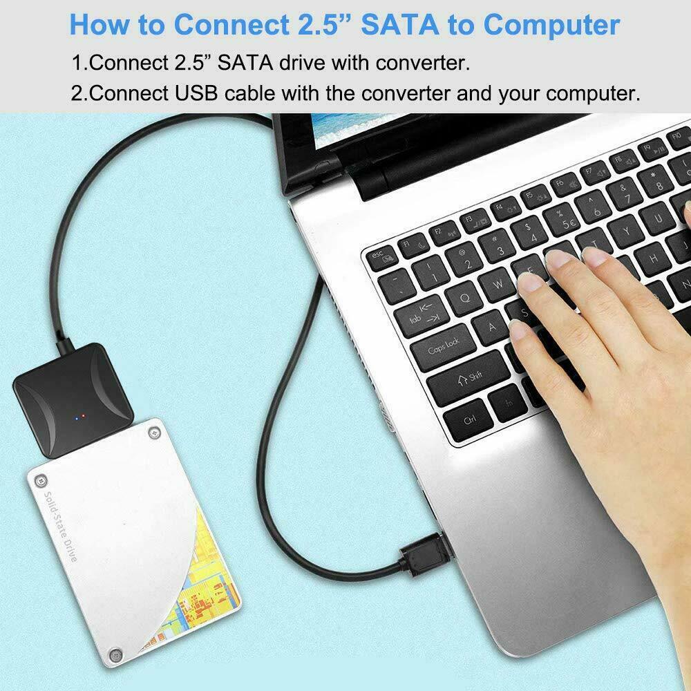 USB 3.0 to SATA External Hard Drive Reader 2.5" 3.5" HDD SSD Power adapter LOT