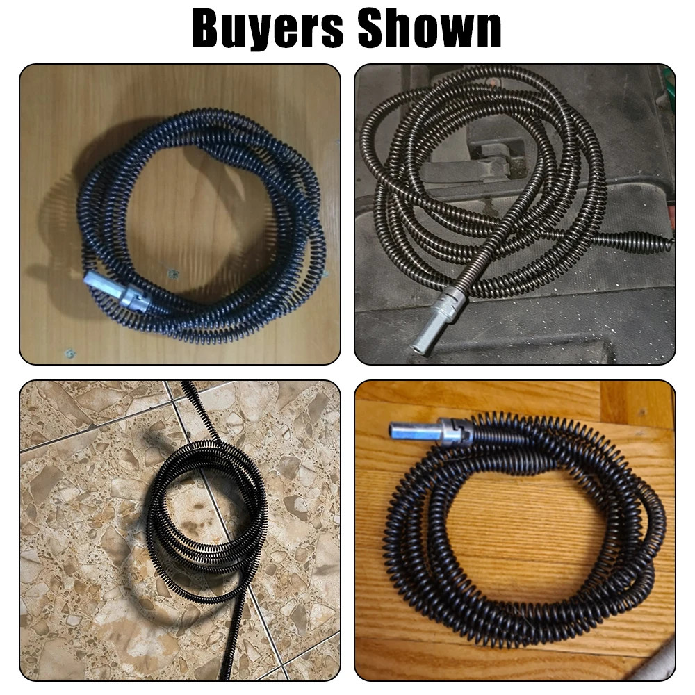 1-3m Drain Snake Spring Pipe Sewer Unblocker Sink Clog Remover.