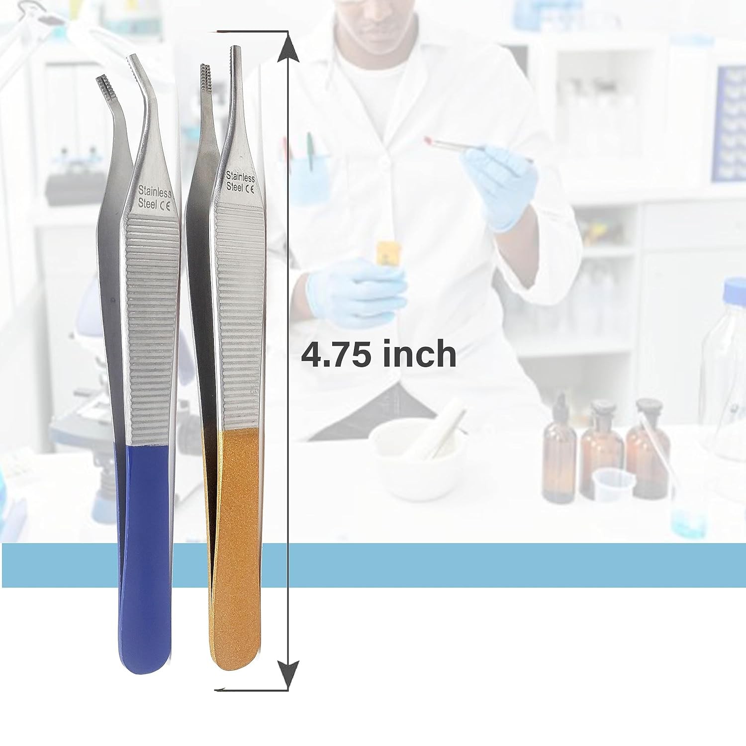 2 Pcs Adson Brown Forceps 9x9 Teeth 4.75" Surgical Plastic Surgery German Grade
