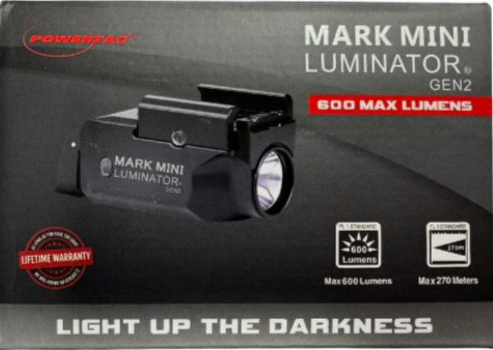 PowerTac Mark Mini Gen 2 Luminator 600 Lumen Compact & Tactical PL Light