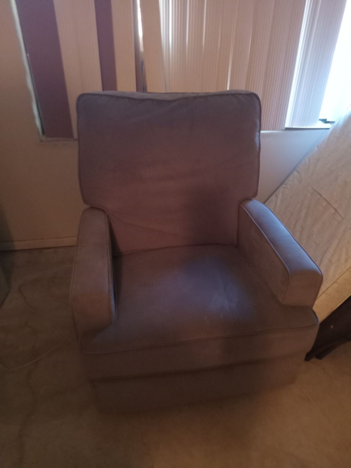 Gray Velour Reclining Glider Baby Infant Newborn Room Decor