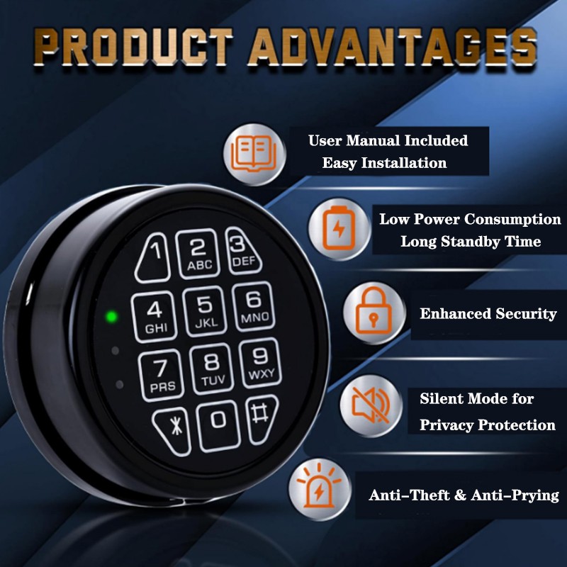 DIY Install Digital Keypad Lock Electronic Password Safe Box Replacement Lock