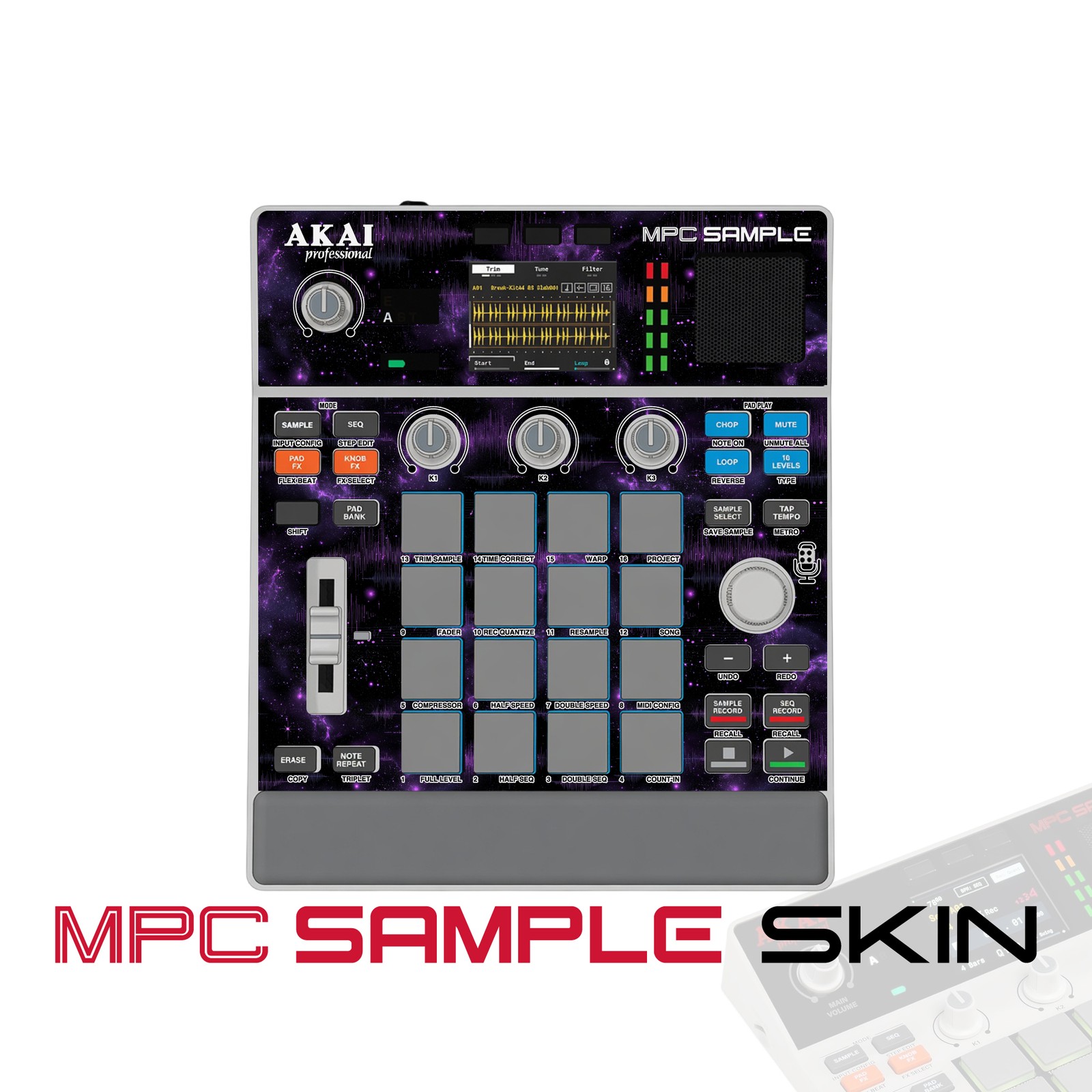 Akai MPC Sample Skin / Purple Galaxy Beat