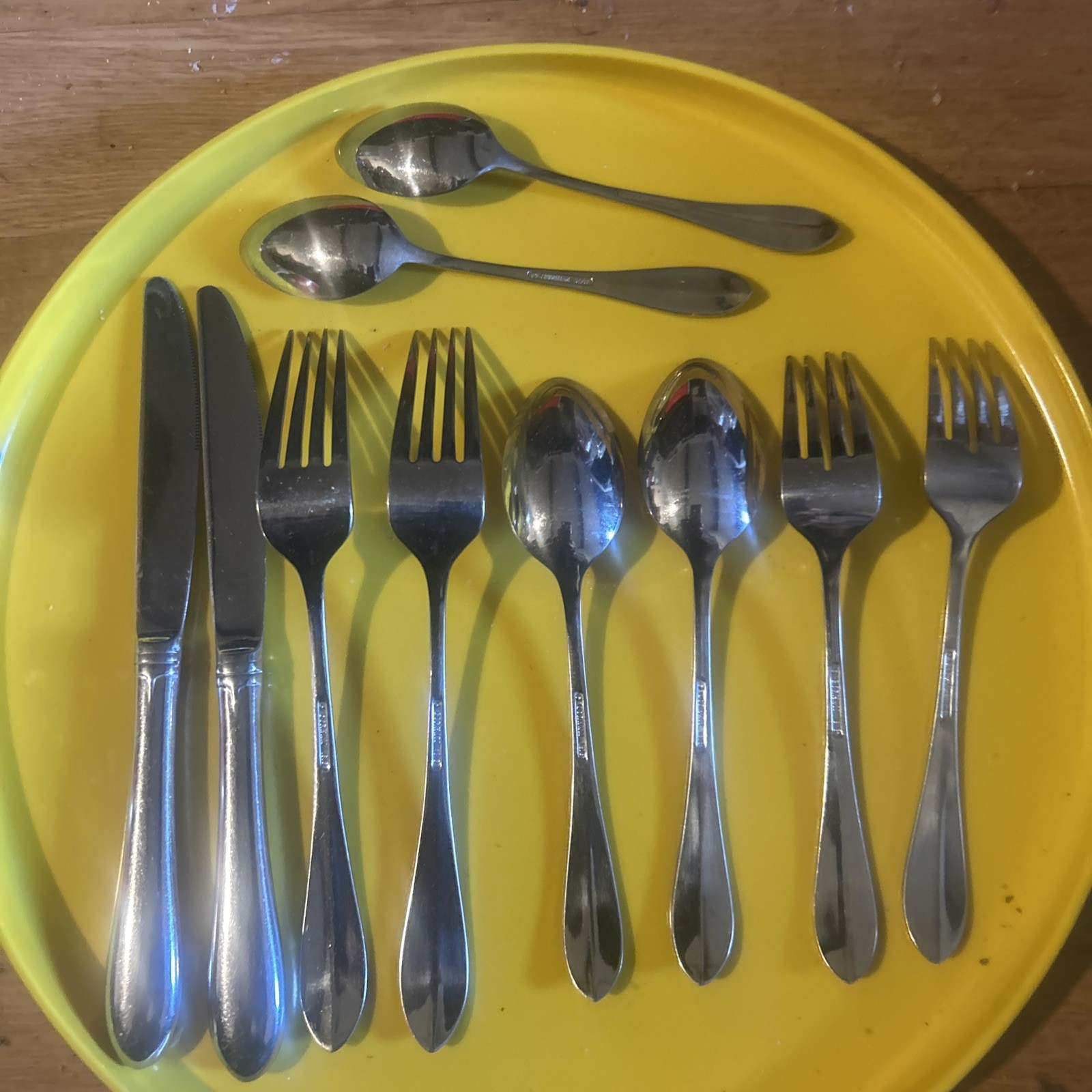 10 PcGorham Meredith Two 5 Piece Place Settings Stainless 18/8 Flatware Ridge Bk
