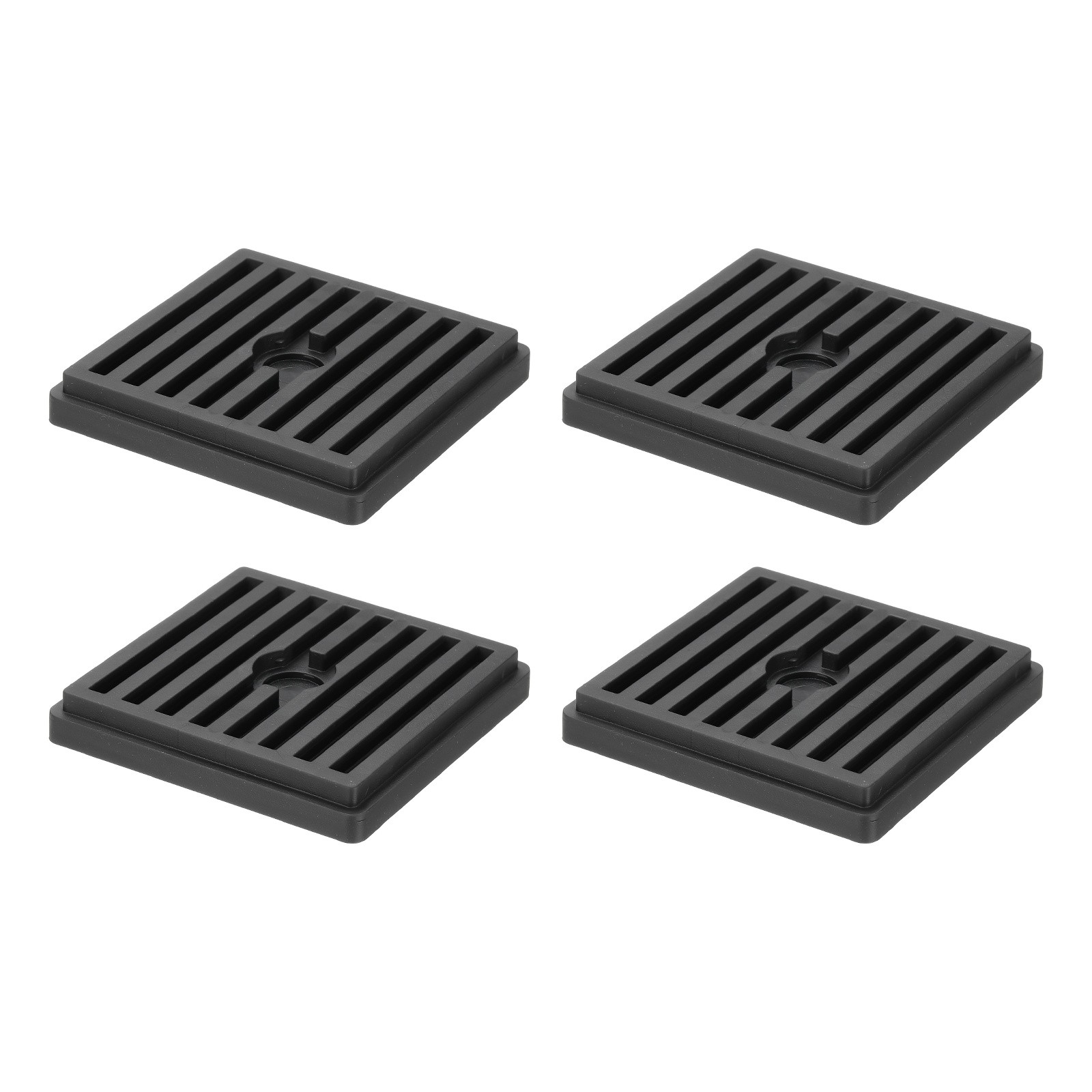 4Pcs Bed Riser Square Heavy Duty Stackable Lift Block to 0.5 Inch Black