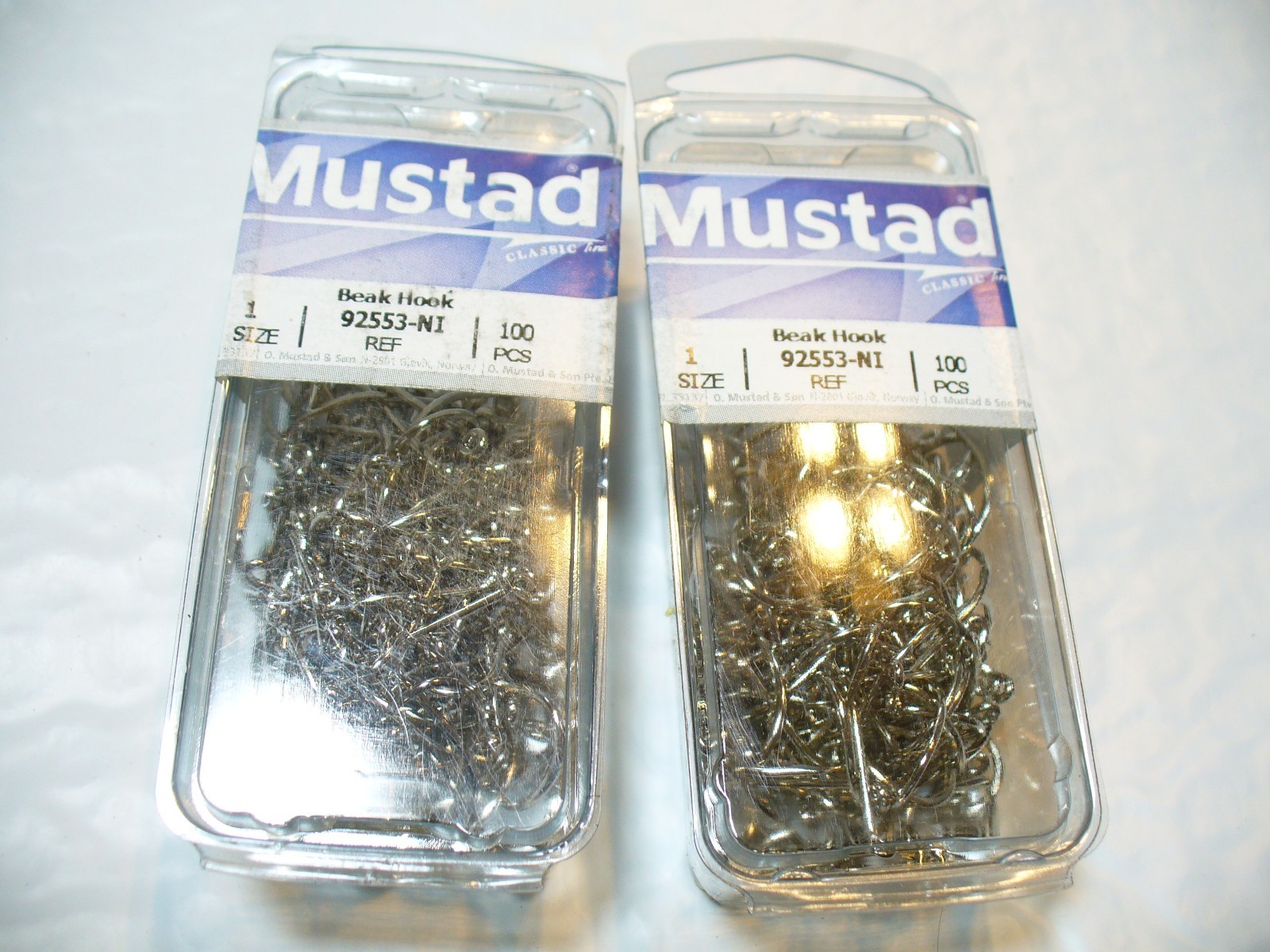 Mustad 92553-NI  Size 1 Beak Hook 200 Count Package