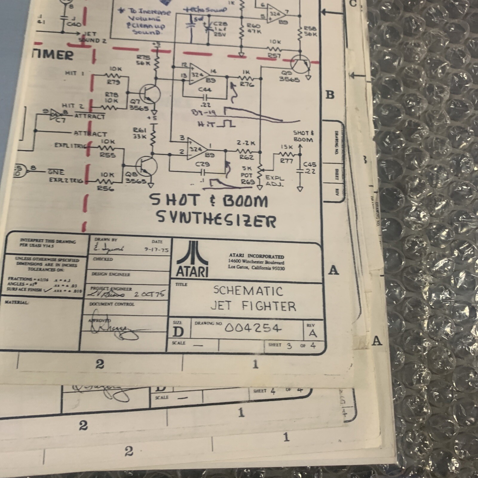 Original Jet Fighter Atari arcade Video game manual