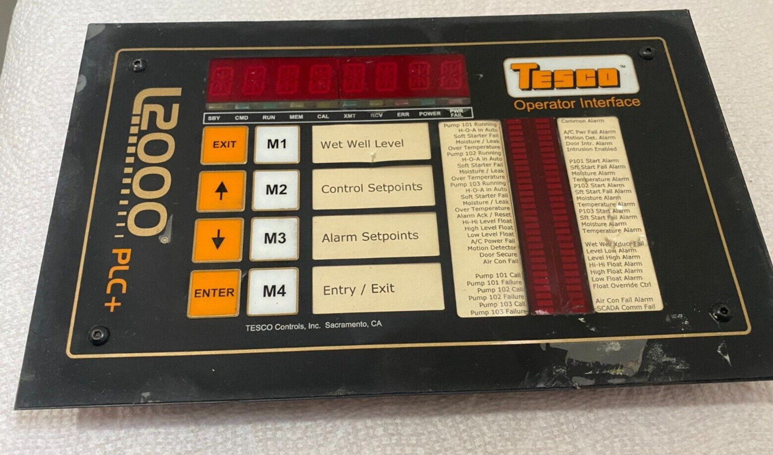 Tesco L2000 Operator interface