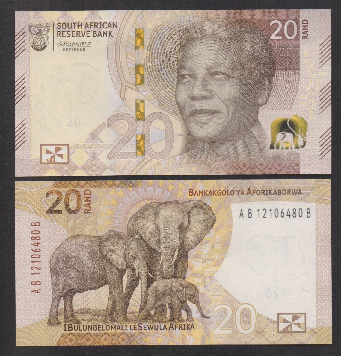 SOUTH AFRICA: B778a P#W149a 1 x 20 South Africa Rand Mandela (2023) Banknote.