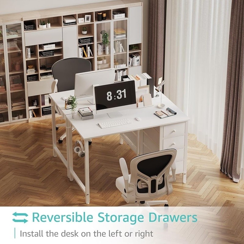 Compact Modern Computer Desk Stylish Space Saving Workstation Home Office Study