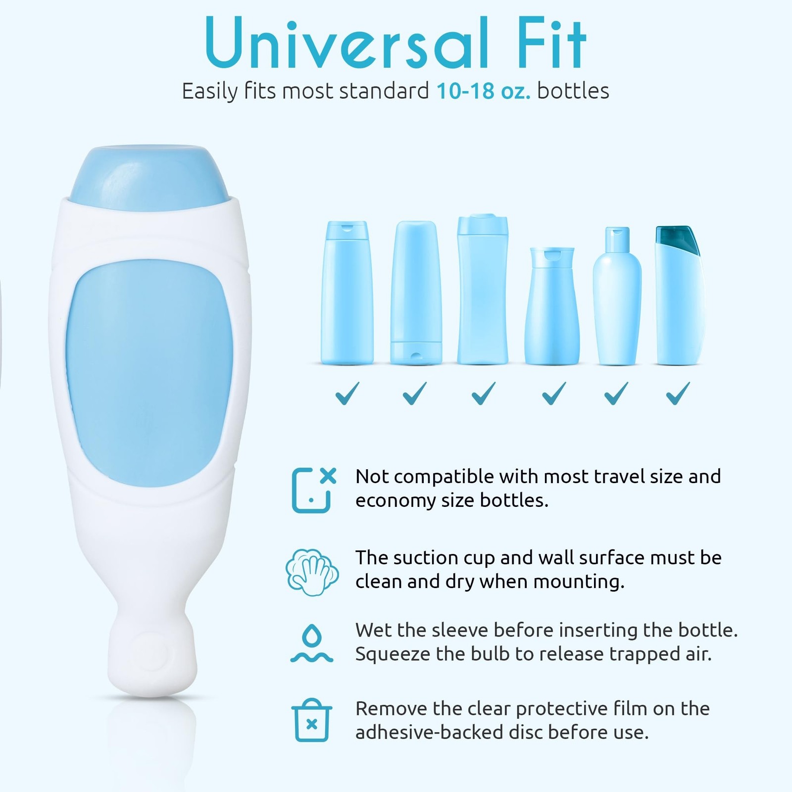 Squeezi 2 Unit Pack (Bright White) Wall Mounted Shower Dispenser and Organize...