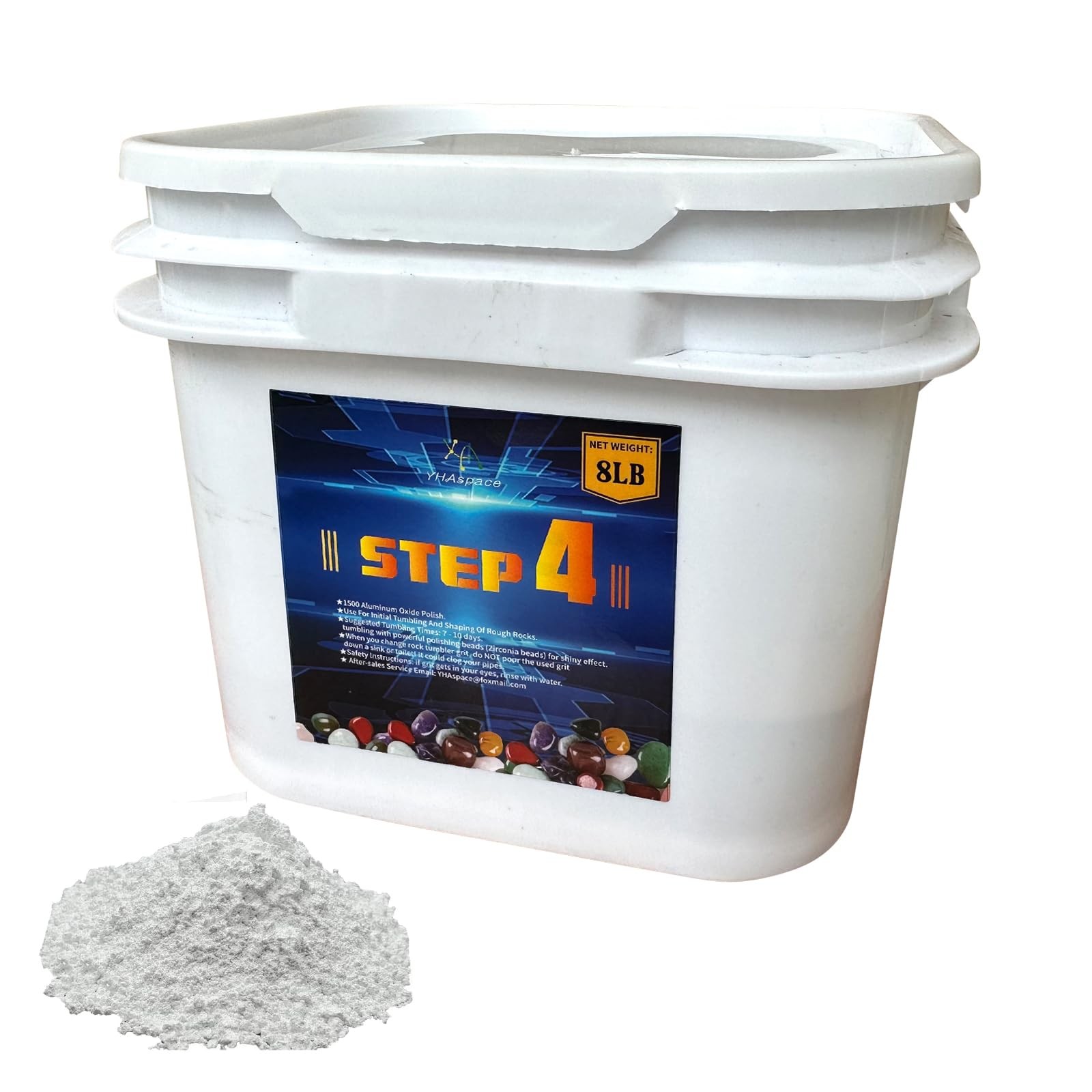 8 lbs Tumbler Media Grit,Polish 1500 Fine Aluminum Oxide, Step 4 STEP4 - 8LB