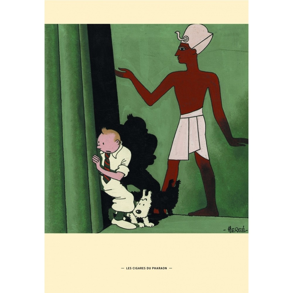Postcard Moulinsart Tintin CP Illustration, Pharaoh (12.5x17.5cm)