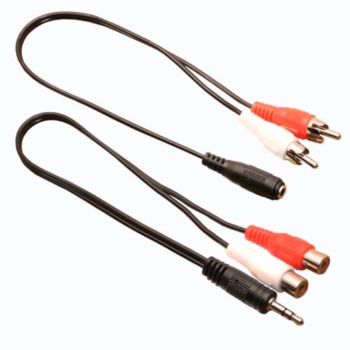 ZJKJHJY 3.5mm Female to 2 RCA Male Stereo Audio Y 320 millimeters, Black