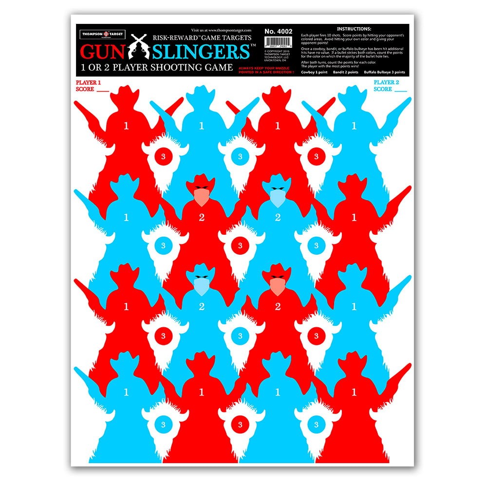 Thompson Target Gun Slingers 2 Player Shooting Game Targets 19x25in, 20: 4002-20