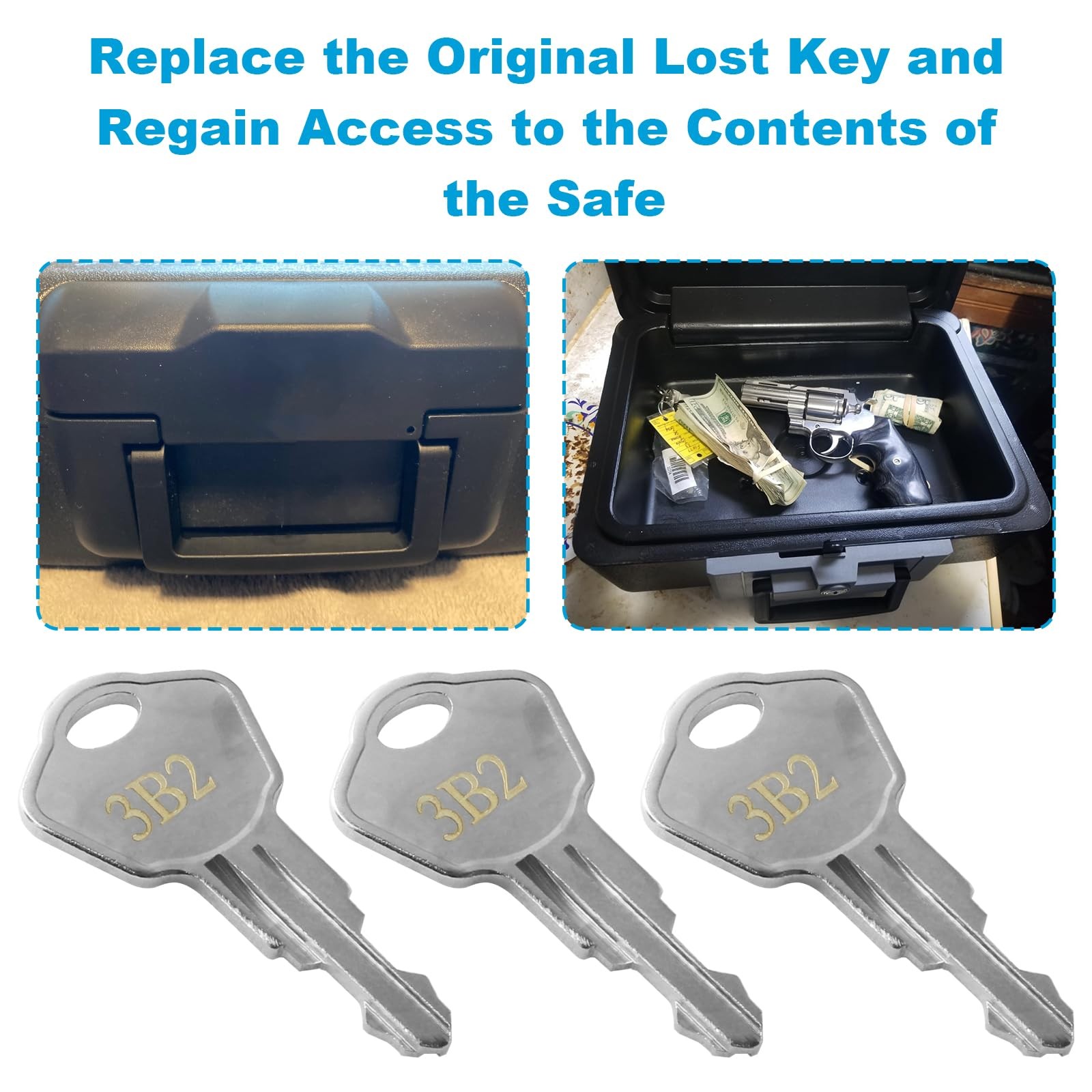 Sentry Safe Replacement Keys Model 1100-Codes 3B2 for 3B2, Silver