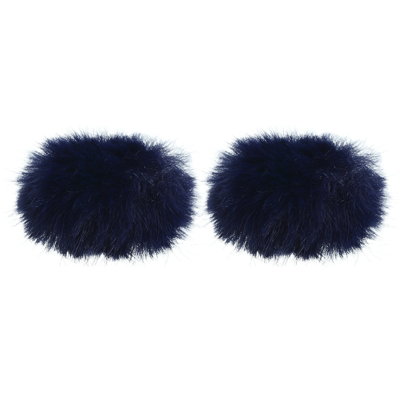 Furry Microphone Windscreen 5mm x 55mm for Microphone Dark Blue 2 Pack