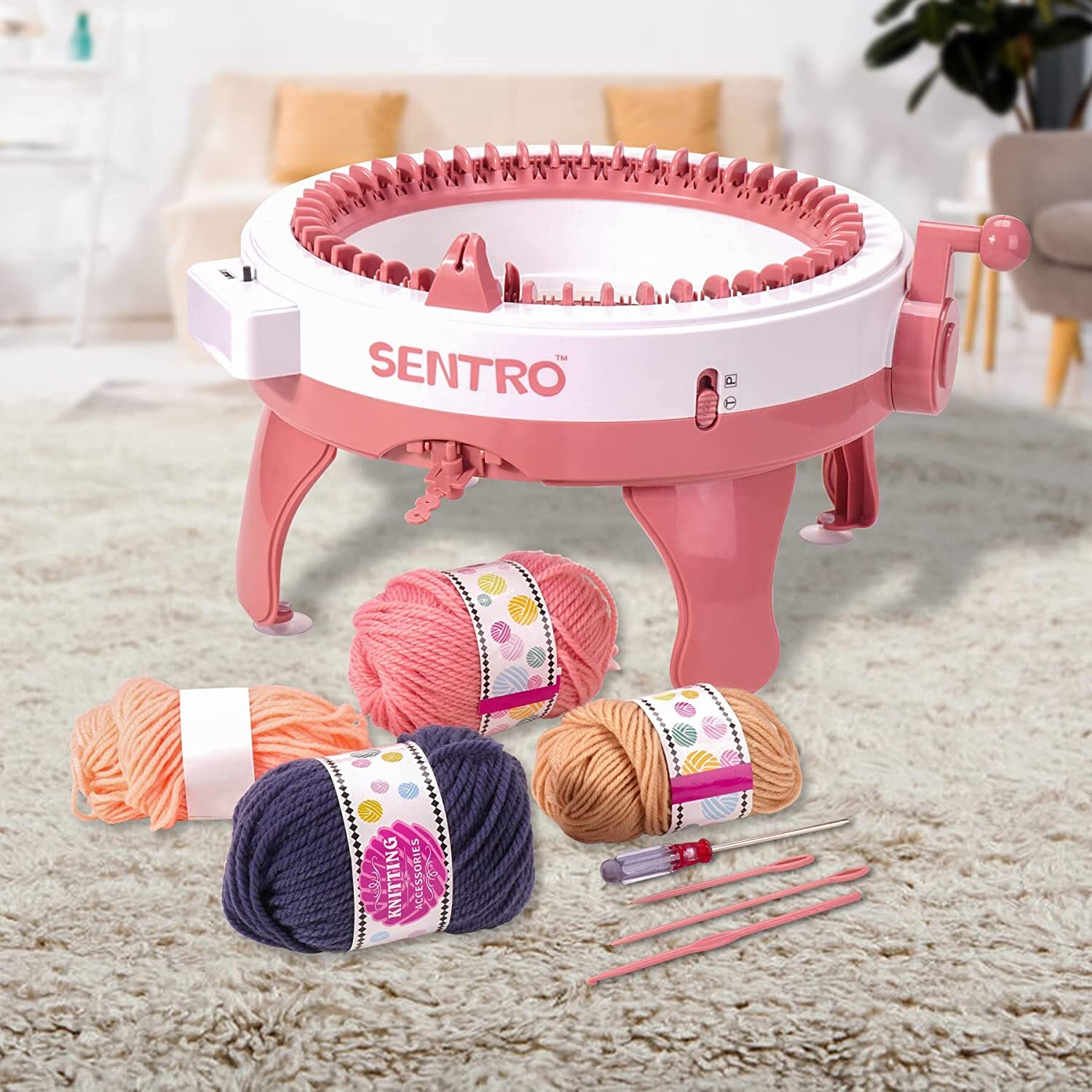 Knitting Machine,Knitting Machine 48 Needles,Smart Circular Loom with Row Counte