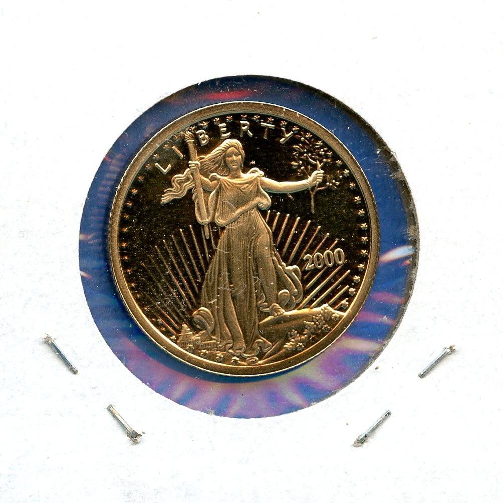 2000 St. Gaudens Liberty Walking Tribute Two Tone Token #56 1" Medal
