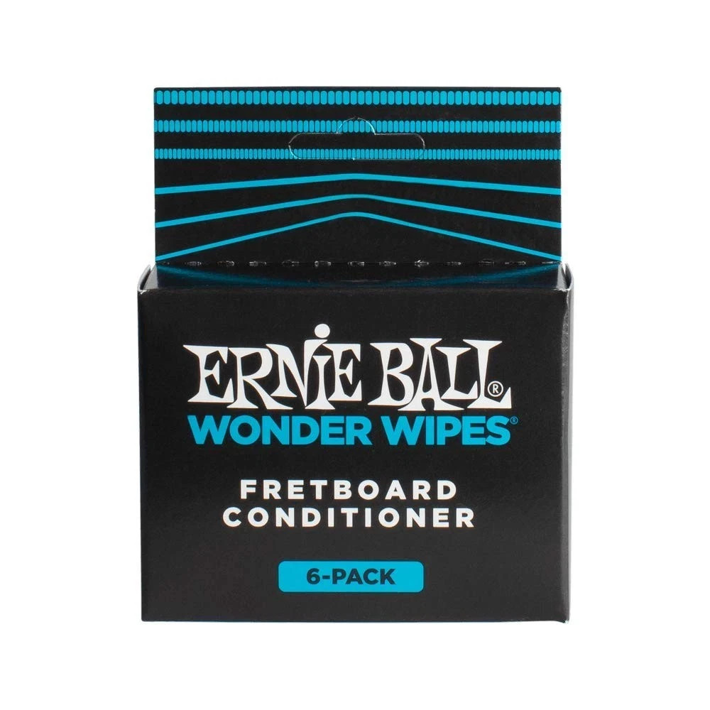 Ernie Ball Wonder Wipes Fretboard Conditioner, 6-pack 6 Count (Pack of 1)
