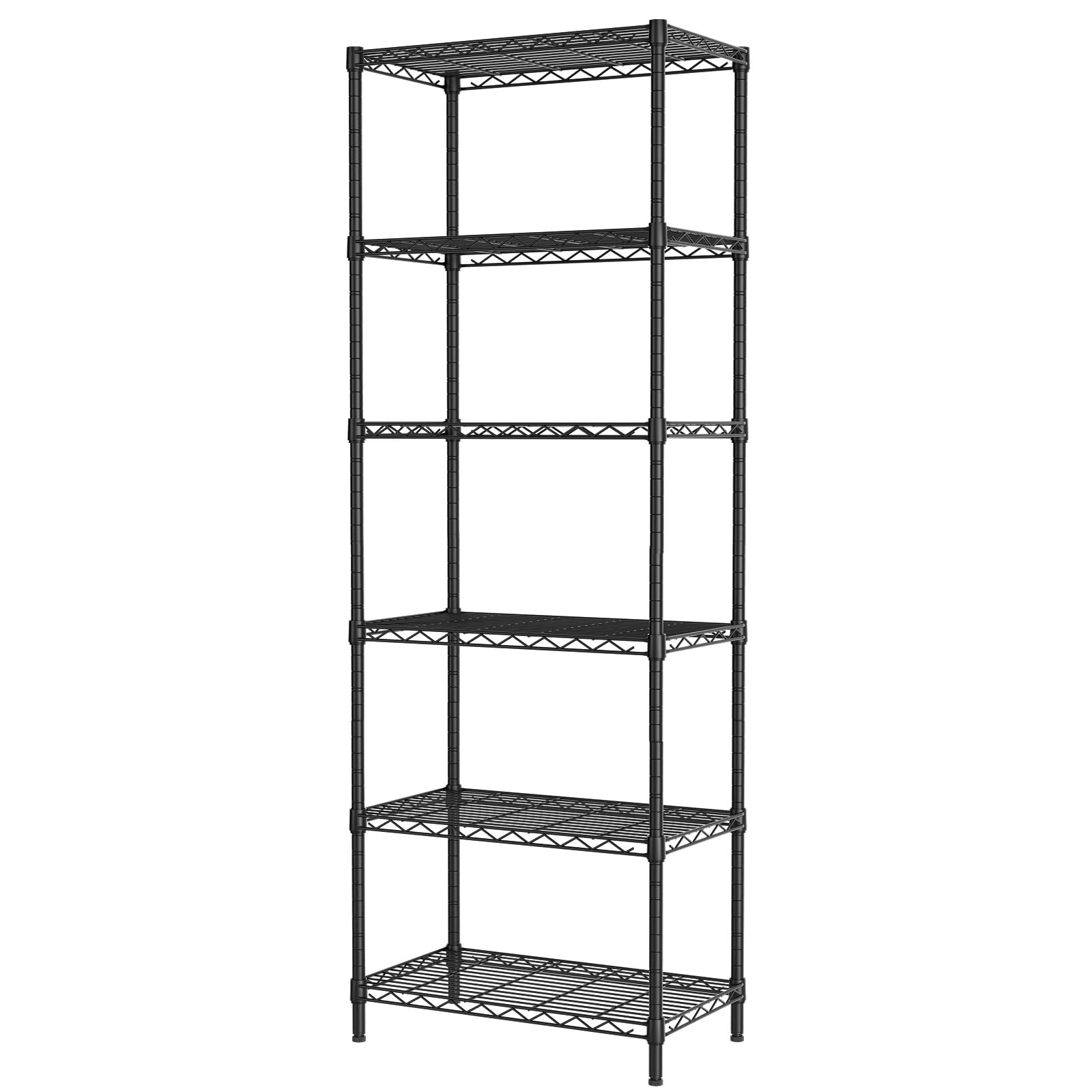 6 Tier Adjustable Storage Shelf Wire Shelving Unit Metal Shelves Standing Clo...