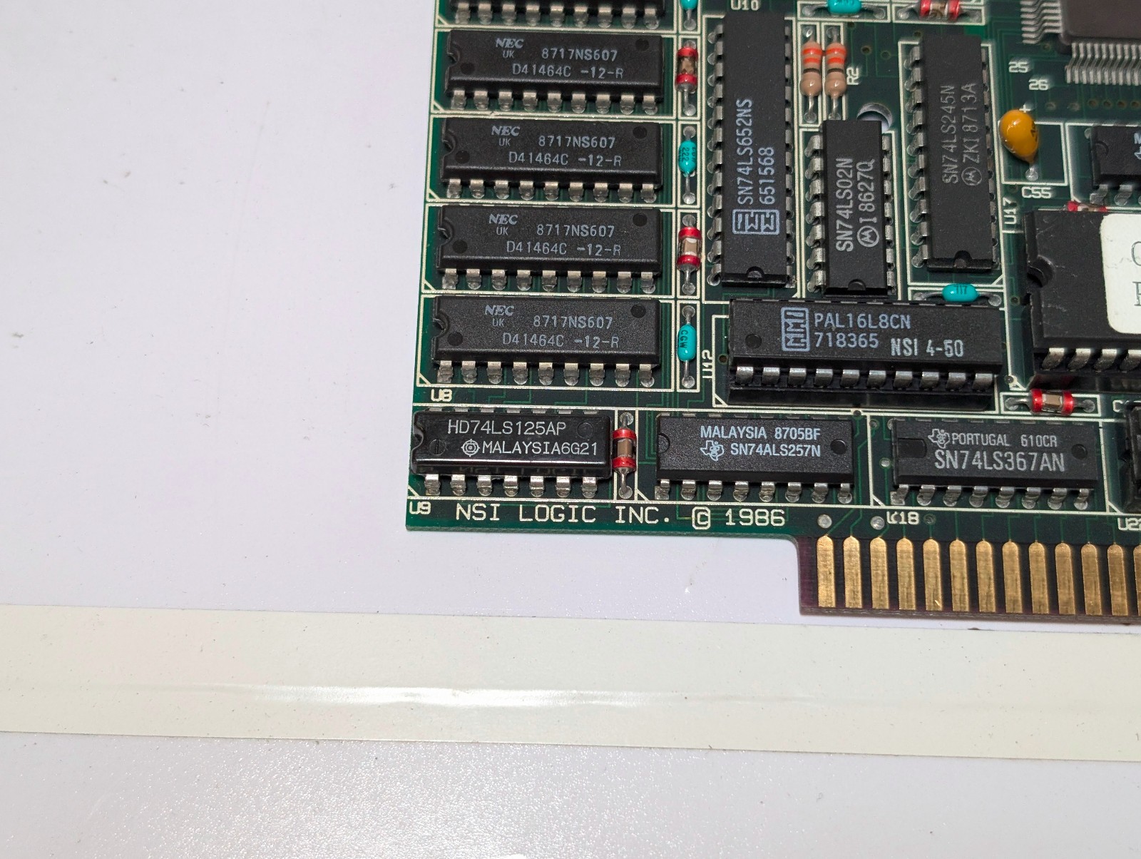 NSI Logic EVC-315S EGA card; 256 KB; ISA 8-bit; untested