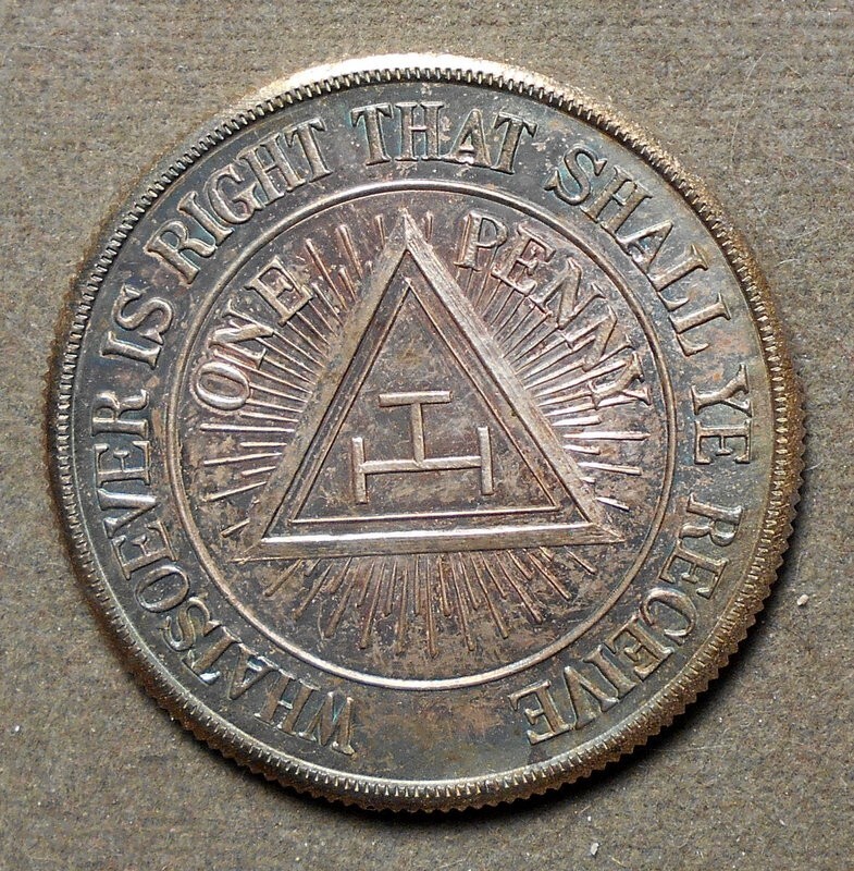 A552 Chicago, Ill., Lawndale Chapter No. 243 R.A.M., One Penny. Silver plated co