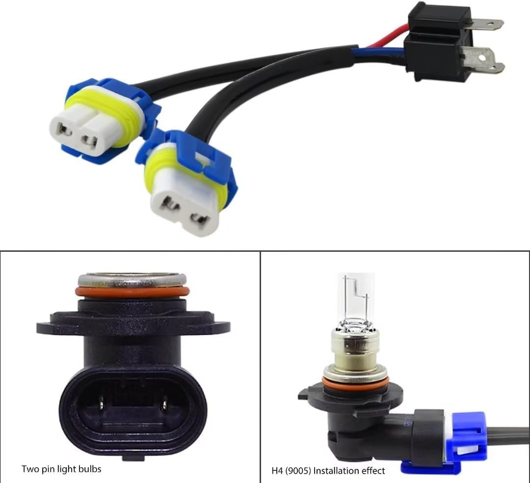 2Pack Conversion Wire Harness H4 HB2 to 9005 9006 HB3 HB4 Headlight Adapter Kit
