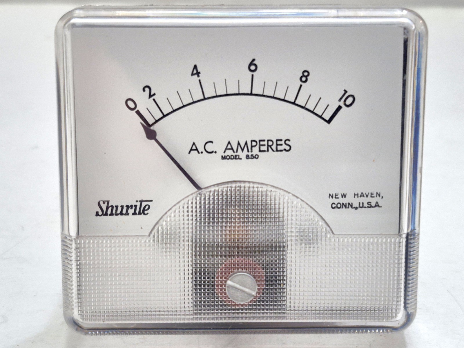 SHURITE MODEL 850 AC AMPERES 0-10 PANEL METER IN BOX