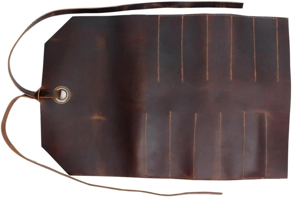 Leather Tool Roll Pouch 10 Slots - Tool Portable Carry on Pouch, Workshop Storag
