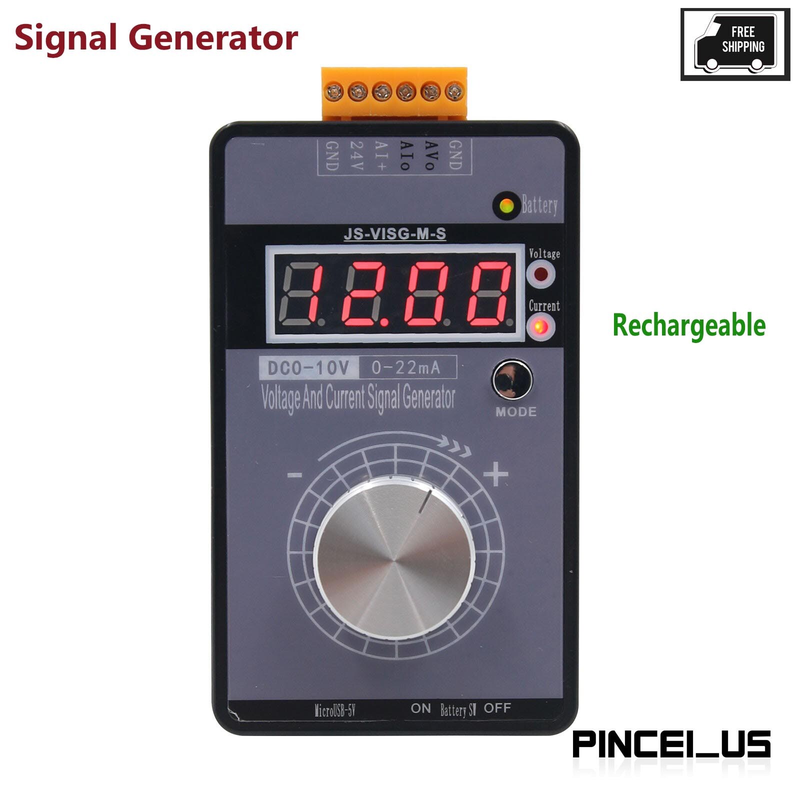 Rechargeable Signal Generator 0-10V 0-20mA High Precision V/A Simulator