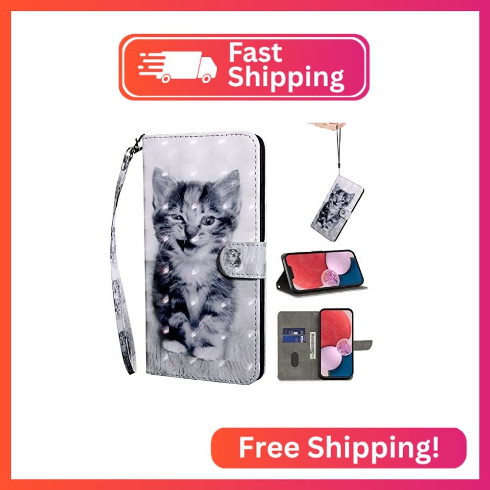 VODEFOX for Samsung Galaxy S23 Ultra Case, Wallet Flip Folio Cute 3D Cartoon Pai