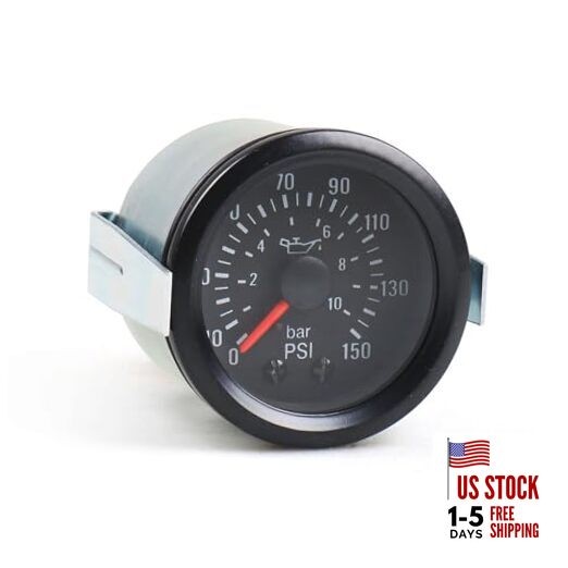 2" 52mm Mechanical Oil Press Gauge 0-10 Bar/0-150PSI Oil Pressure 12V Press