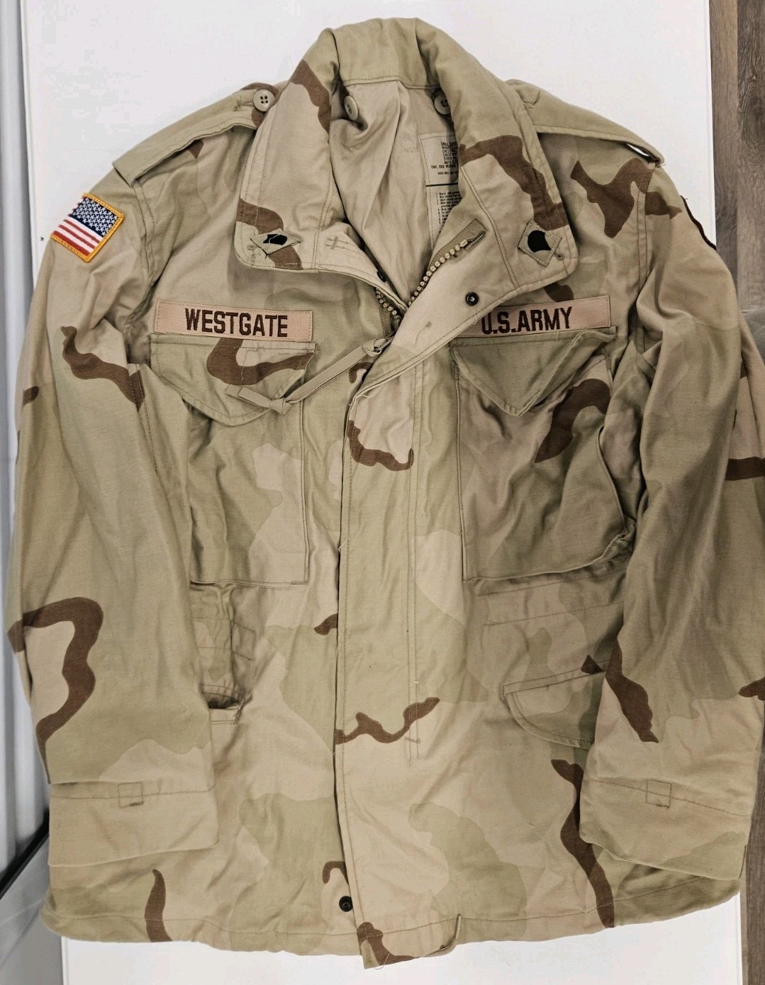 USGI Desert Camouflage Cold Weather Field Coat Small Short Golden Mfg