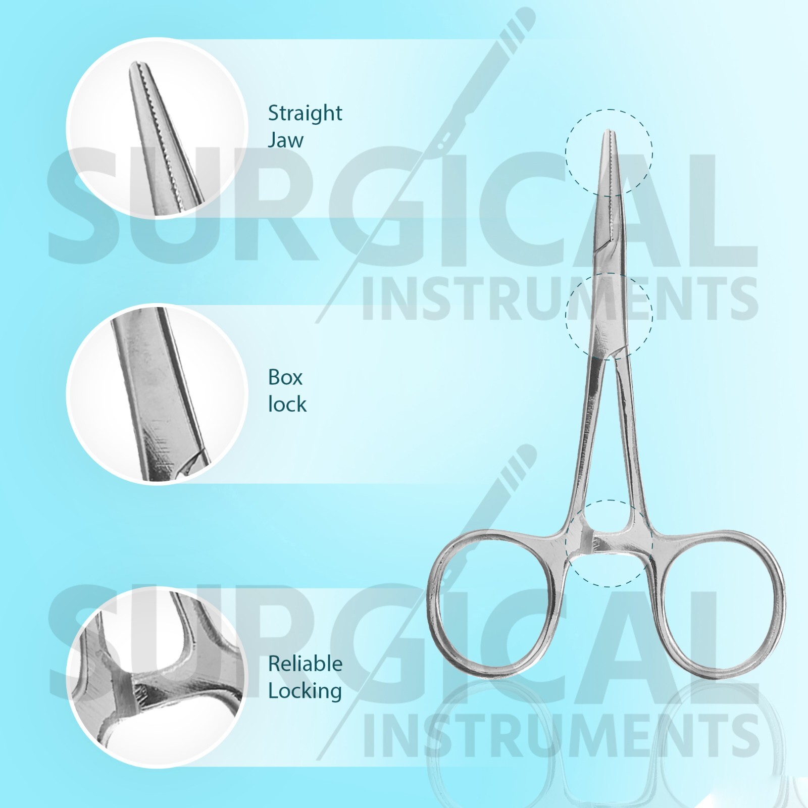 2pc Set 5" Straight + Curved Hemostat Forceps Locking Clamps German Grade
